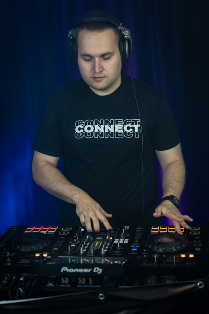 Czarna koszulka CONNECT z krótkim rękawem